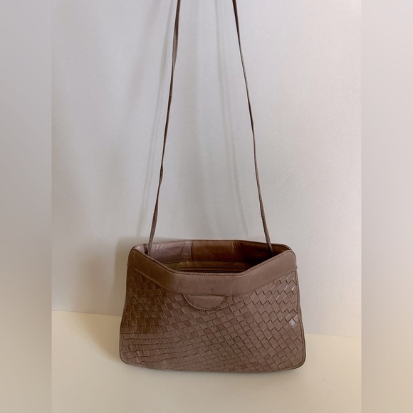Morris Moskowitz Brown Woven Leather Bag - Picture 5 of 5